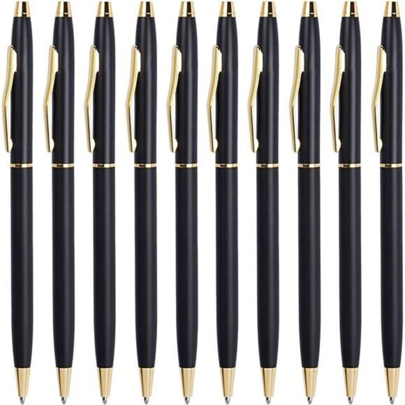 Black Pens Ballpoint Pens - Black Ink Bulk Pens 1.0 mm Medium Point - Picture 1 of 7